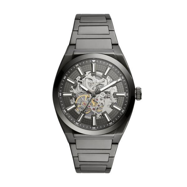 Fossil Everett Automatic Smoke Stainless Steel Bracelet Grey Dial Men's Watch ME3206