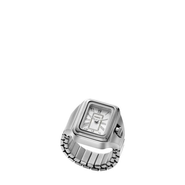 Fossil Raquel Silver Dial Stainless Steel Ring Ladies Watch ES5344