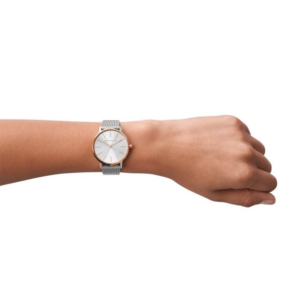Armani Exchange Quartz Silver Dial Steel Strap Women's Watch AX5537