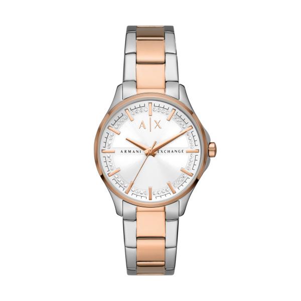 Armani Exchange Lady Hampton Quartz White Dial Steel Strap Women's Watch AX5258