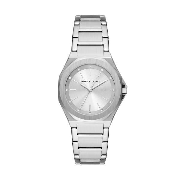Armani Exchange Quartz Silver Dial Steel Strap Women's Watch AX4606