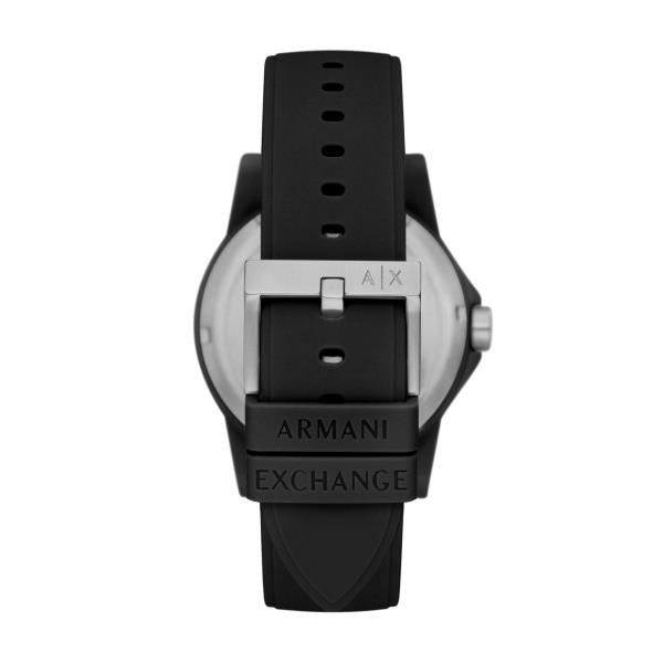 Armani Exchange Ourterbanks Black Dial Silicone Strap Men’s Watch AX2533