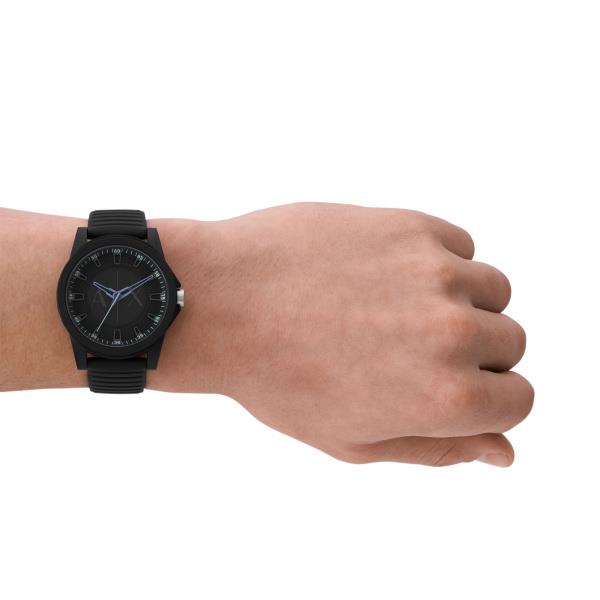 Armani Exchange Ourterbanks Black Dial Silicone Strap Men’s Watch AX2533