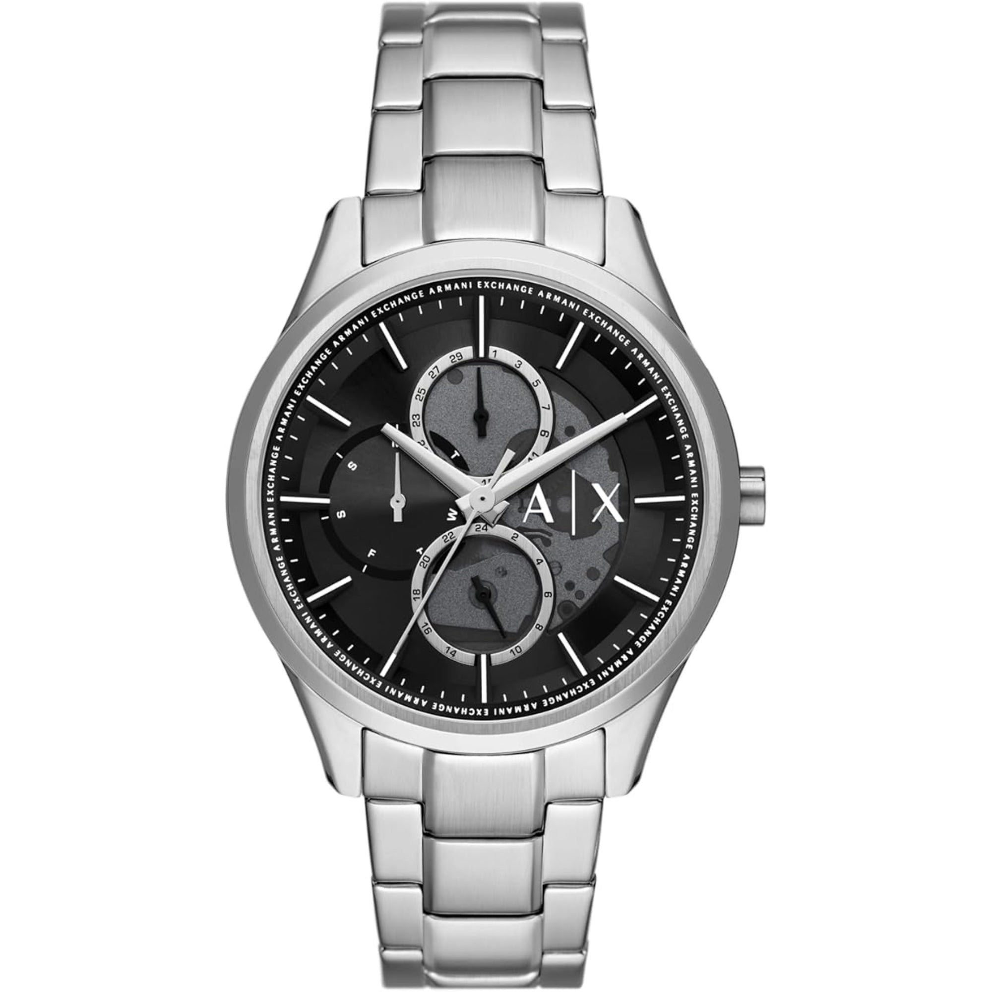 Armani Exchange Quartz Black Dial Silver Stainless Steel Men’s Watch AX1873