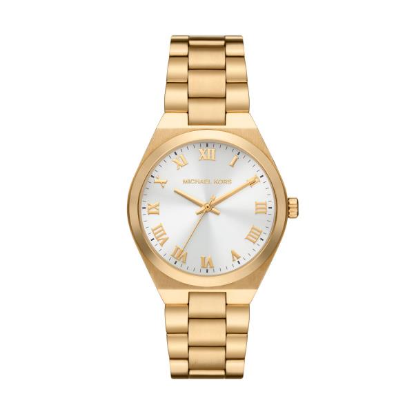 Michael Kors Lennox Gold-Tone Stainless Steel Bracelet Silver Dial Women's Watch MK7391
