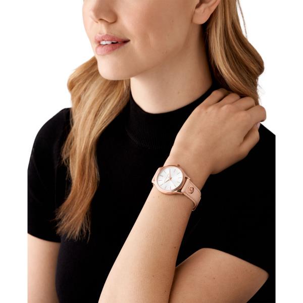 Michael Kors Slim Runway White Dial Leather Strap Ladies Women's Watch MK7467