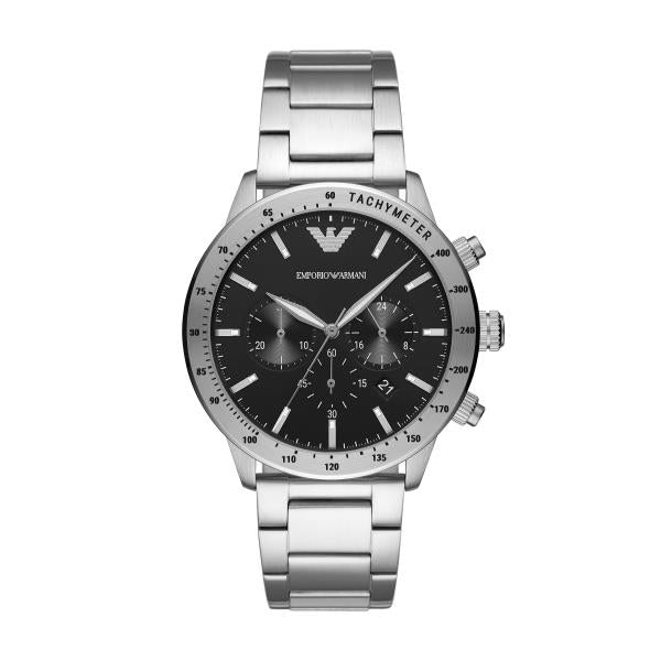 Emporio Armani Chronograph Quartz Black Dial Steel Strap Men’s Watch AR11241