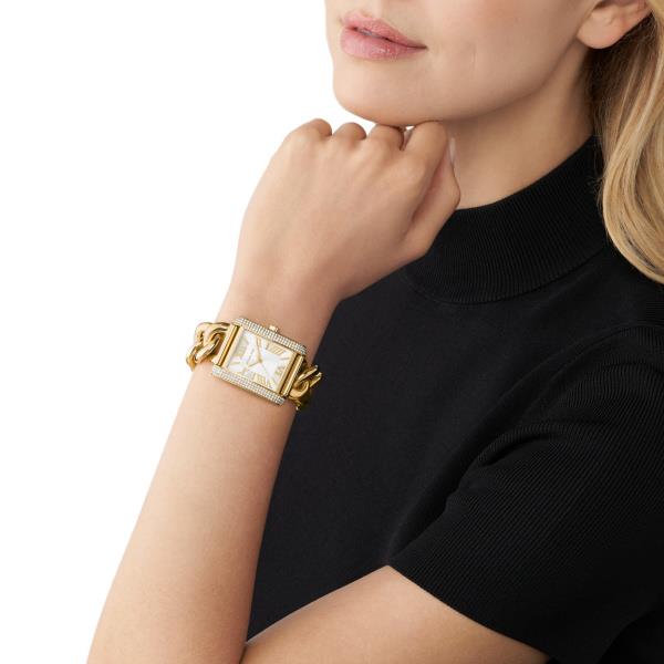 Michael Kors Emery Gold-Tone Stainless Steel Silver Dial Women's Watch MK7300