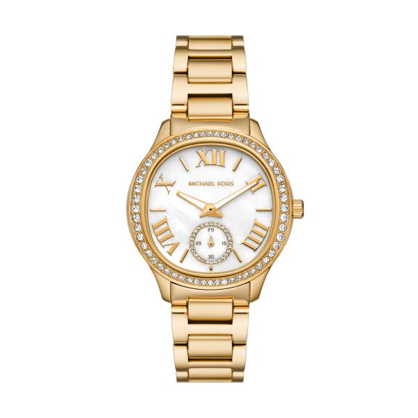 Michael Kors Sage Gold-Tone Stainless Steel White Dial Women's Watch MK4805