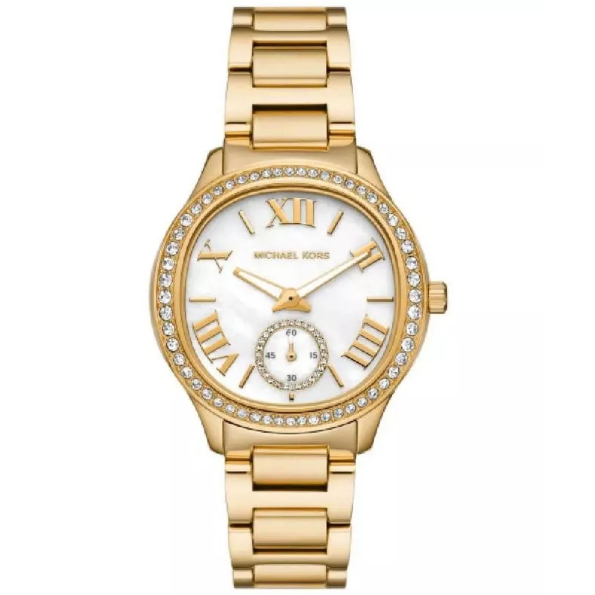Michael Kors Sage Gold-Tone Stainless Steel White Dial Women's Watch MK4805