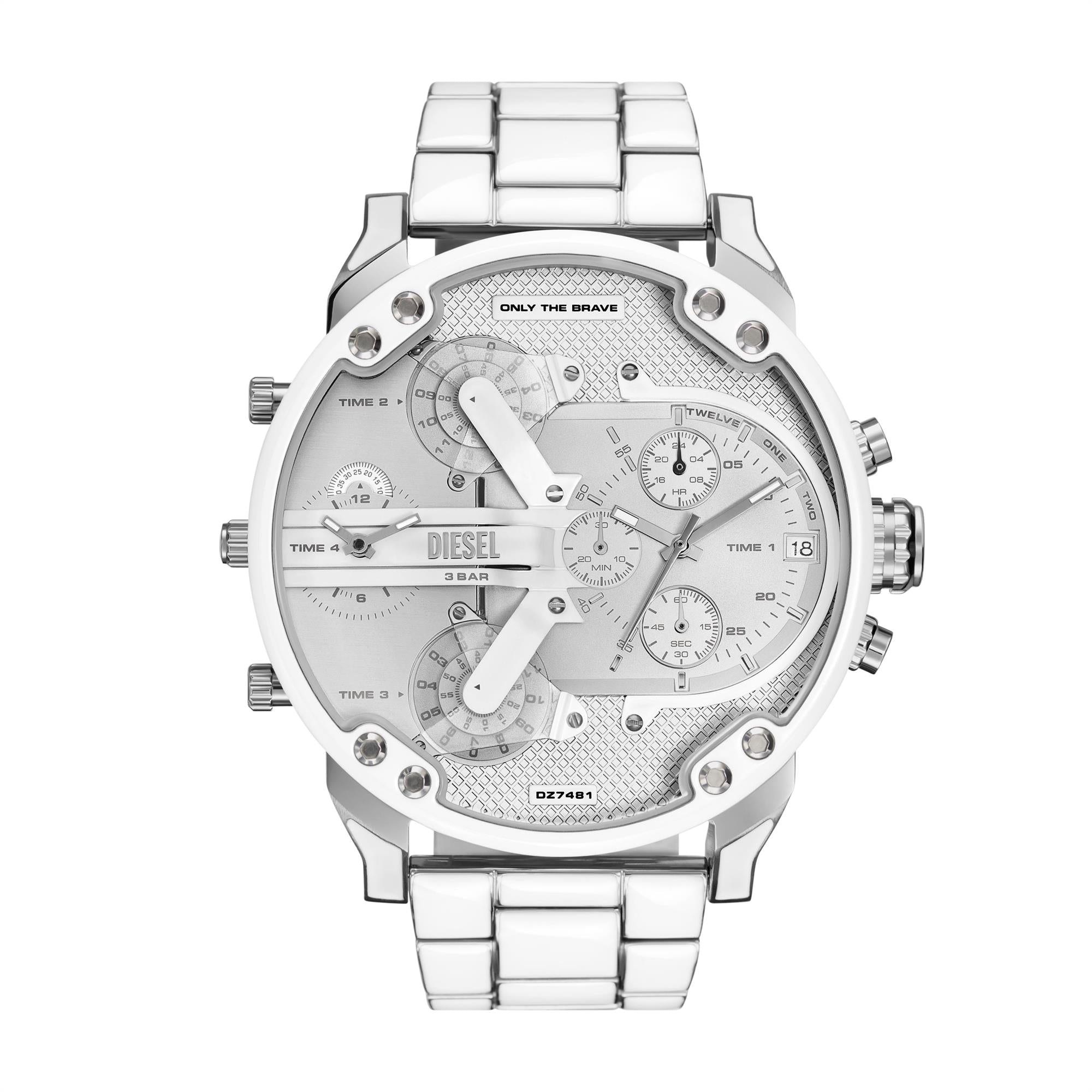 Diesel Mr. Daddy 2.0 Chronograph Stainless Steel Bracelet Silver Dial Men's Watch DZ7481