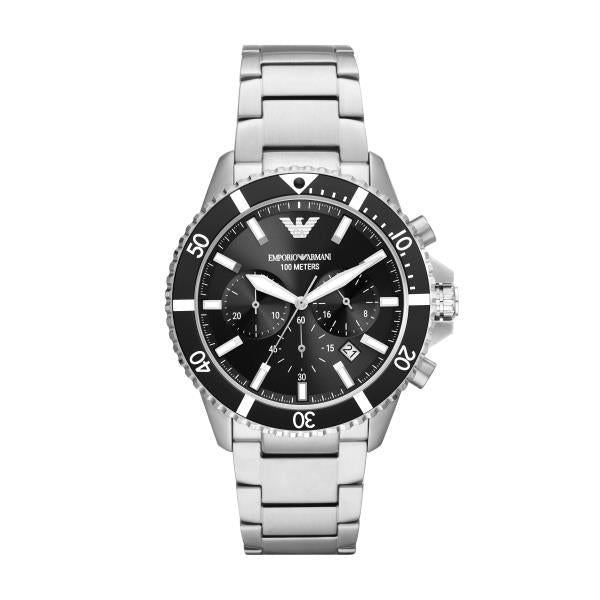 Emporio Armani Chronograph Diver Black Dial Men's Watch AR11360