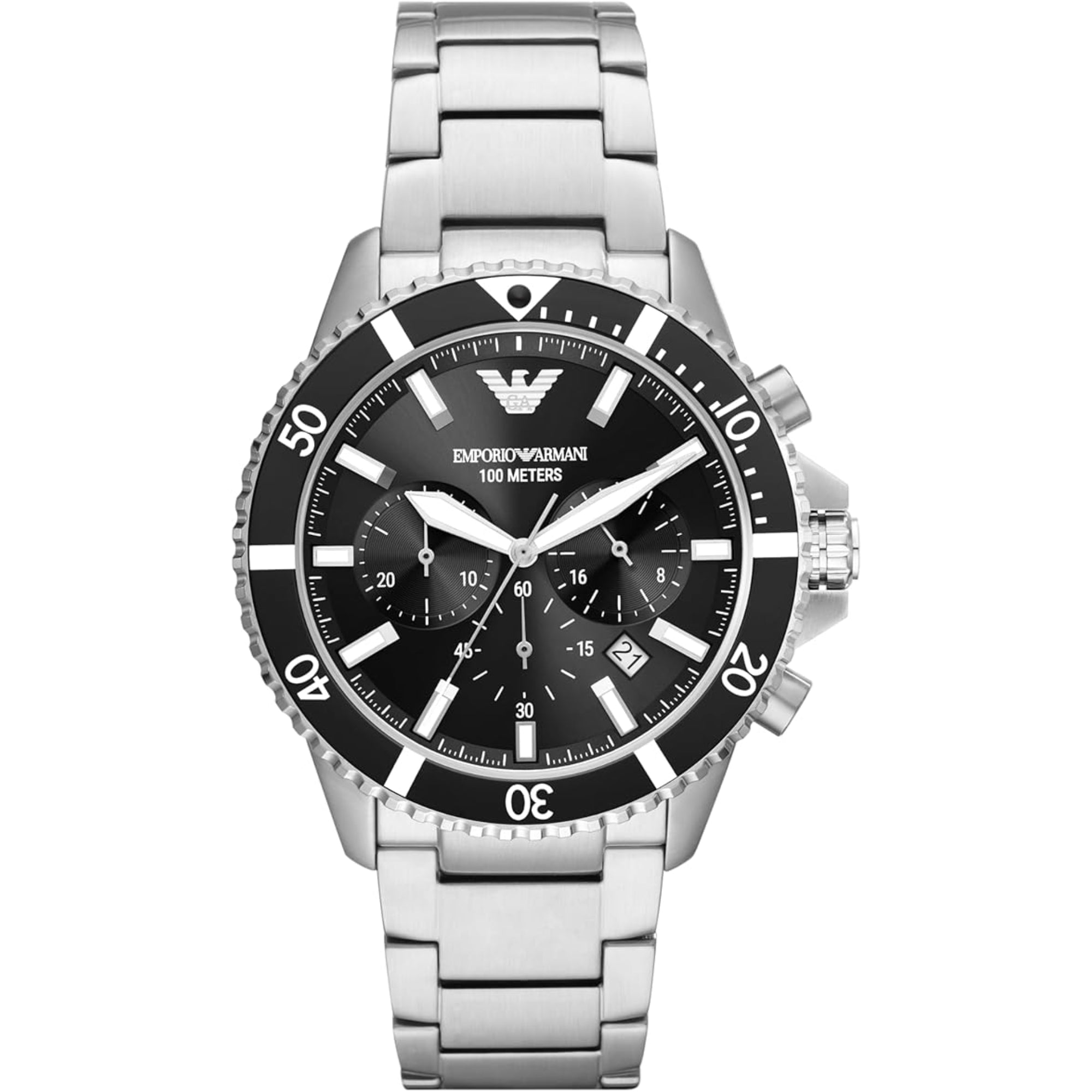 Emporio Armani Chronograph Diver Black Dial Men's Watch AR11360