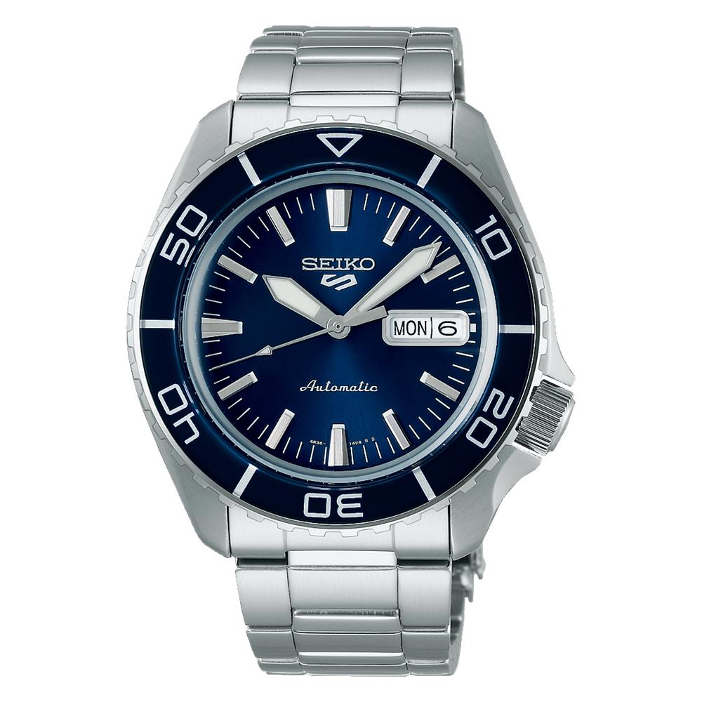 Seiko 5 Sports SKX Bluetone Redux Automatic Blue Dial Stainless Steel Bracelet Men's Watch SRPK97K1