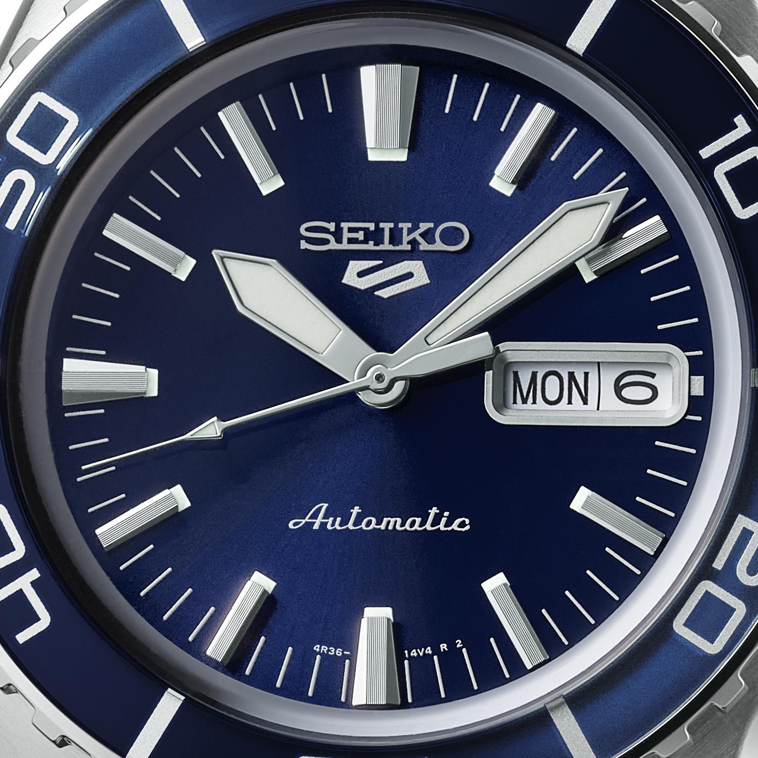 Seiko 5 Sports SKX Bluetone Redux Automatic Blue Dial Stainless Steel Bracelet Men's Watch SRPK97K1