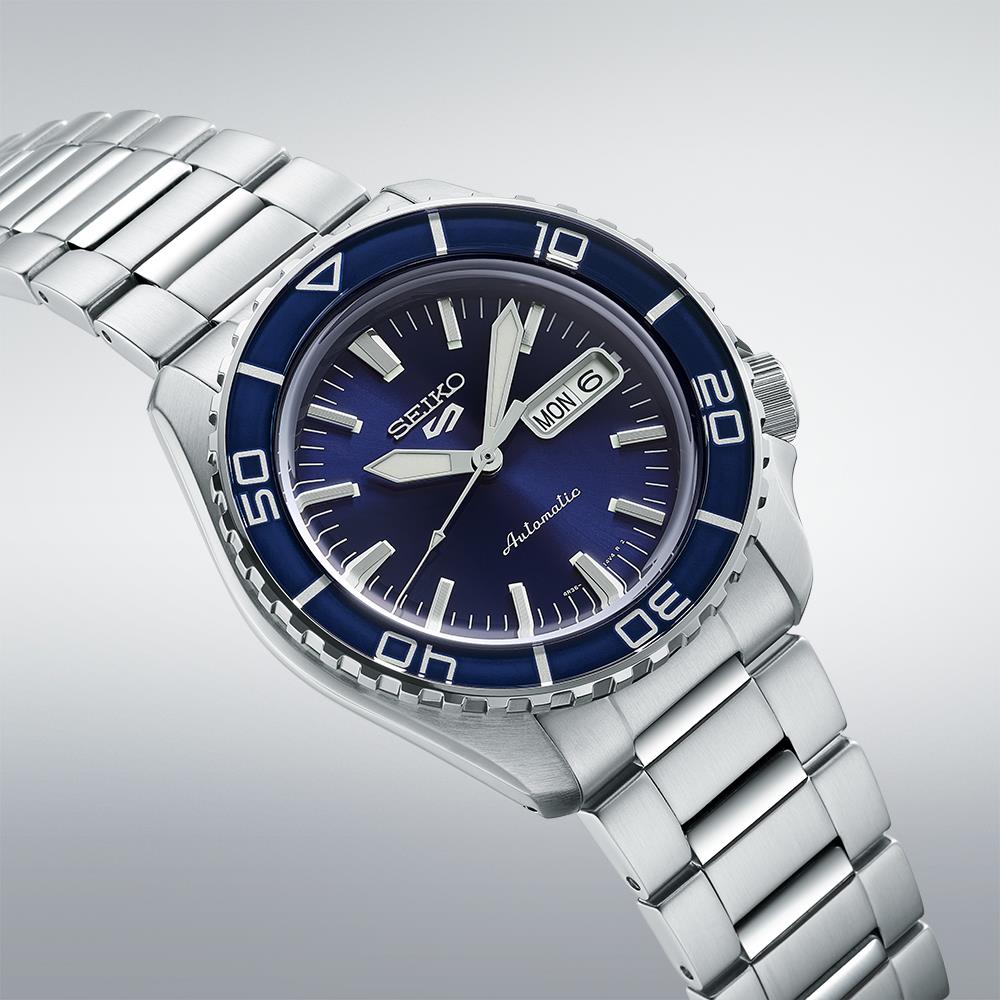 Seiko 5 Sports SKX Bluetone Redux Automatic Blue Dial Stainless Steel Bracelet Men's Watch SRPK97K1
