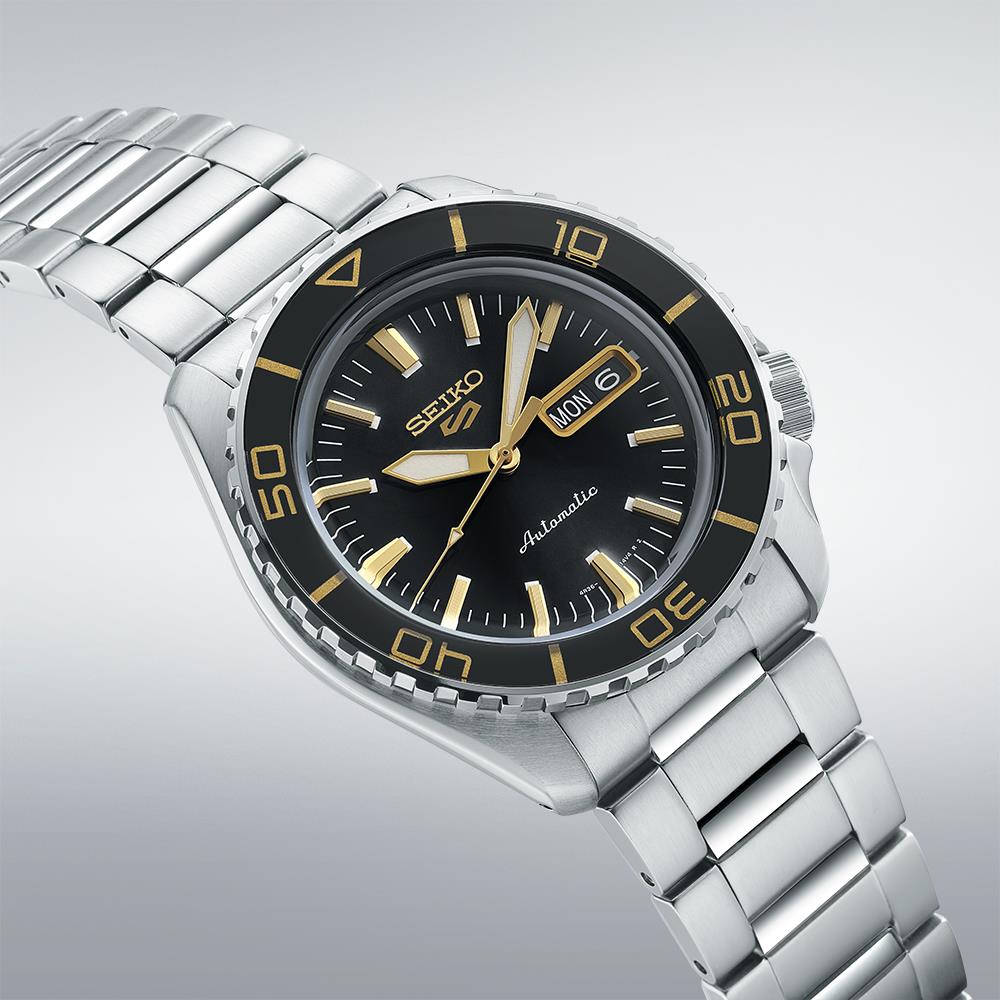 Seiko 5 Sports SKX Blacktone Redux Automatic Black Dial Stainless Steel Bracelet Men's Watch SRPK99K1