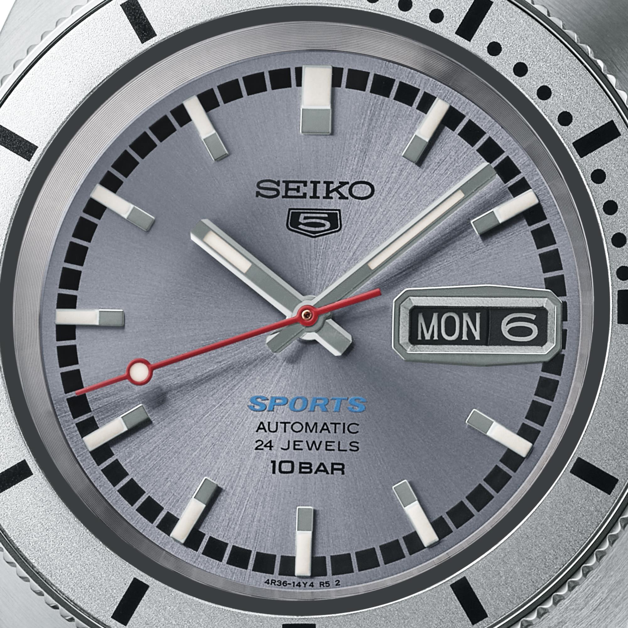 Seiko 5 Sports 'Ash Blue' 1968 Recreation Limited Edition Silver Dial Men's Watch SPRL03K1