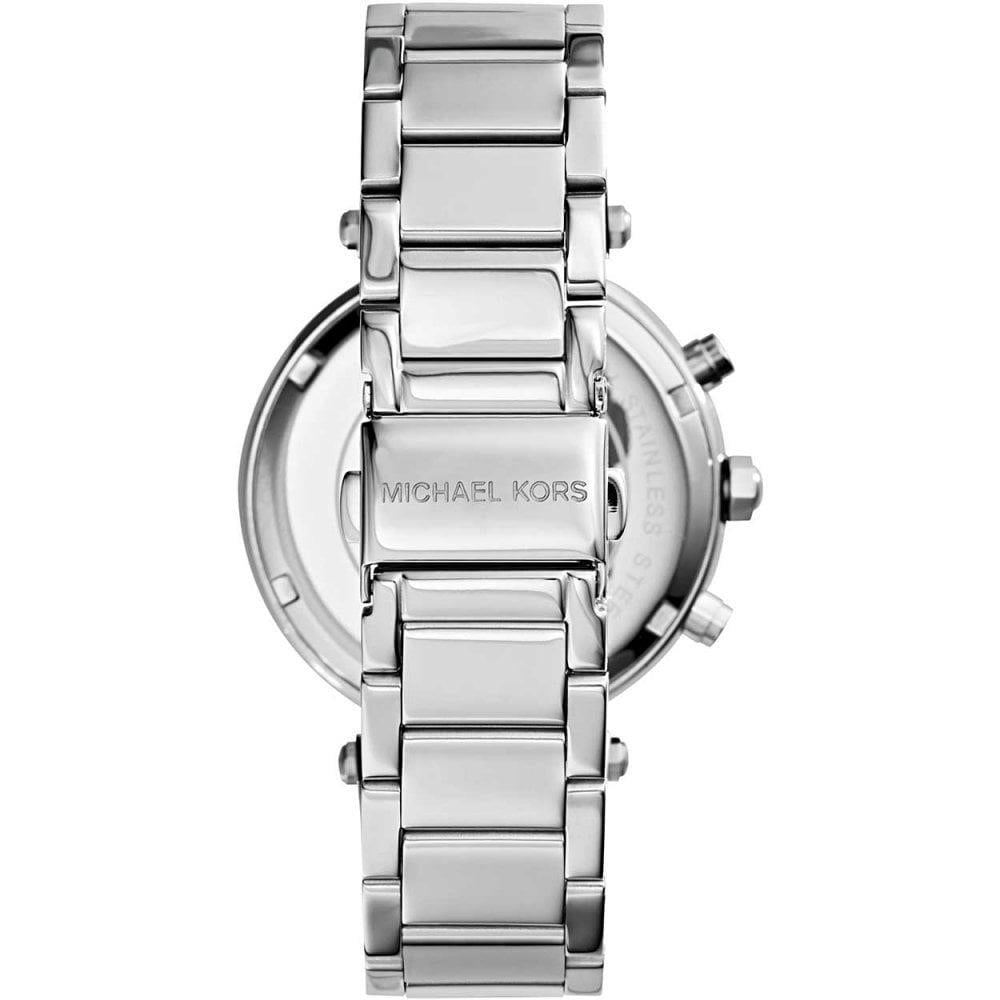 Michael Kors Parker Chronograph White Dial Stainless Steel Bracelet Ladies Watch MK5353
