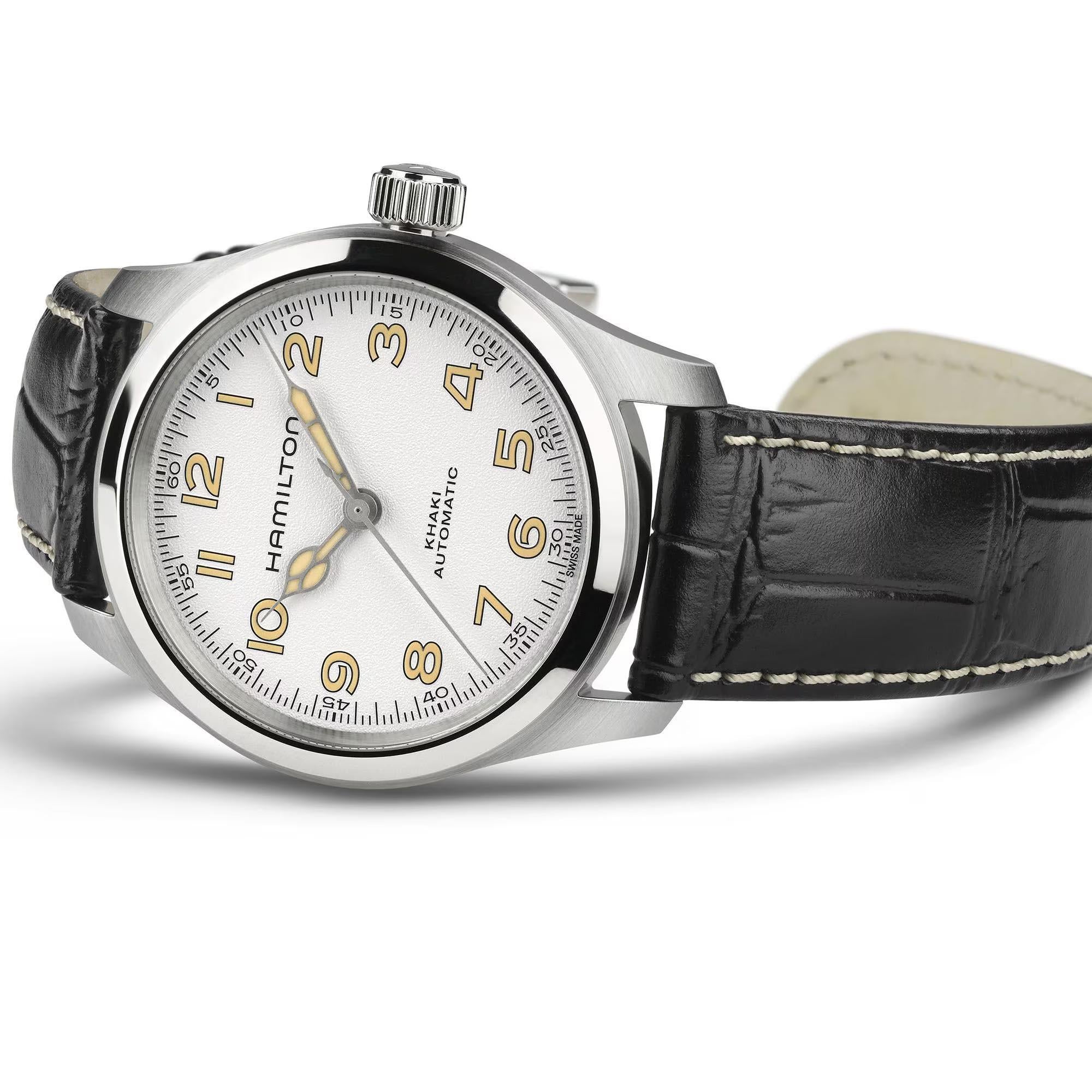 Hamilton Khaki Field Murph Automatic Leather Strap White Dial Men’s Watch H70405710