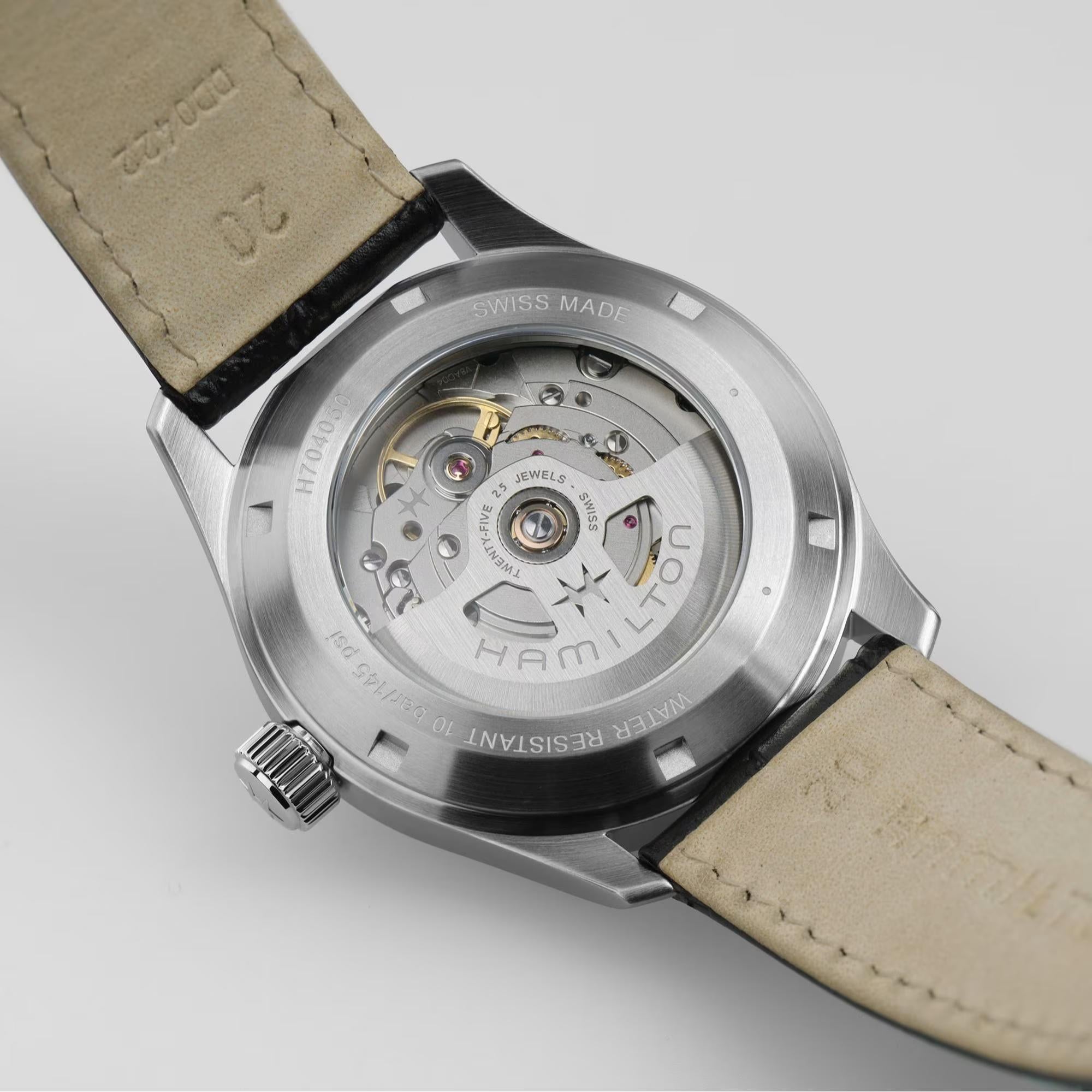 Hamilton Khaki Field Murph Automatic Leather Strap White Dial Men’s Watch H70405710