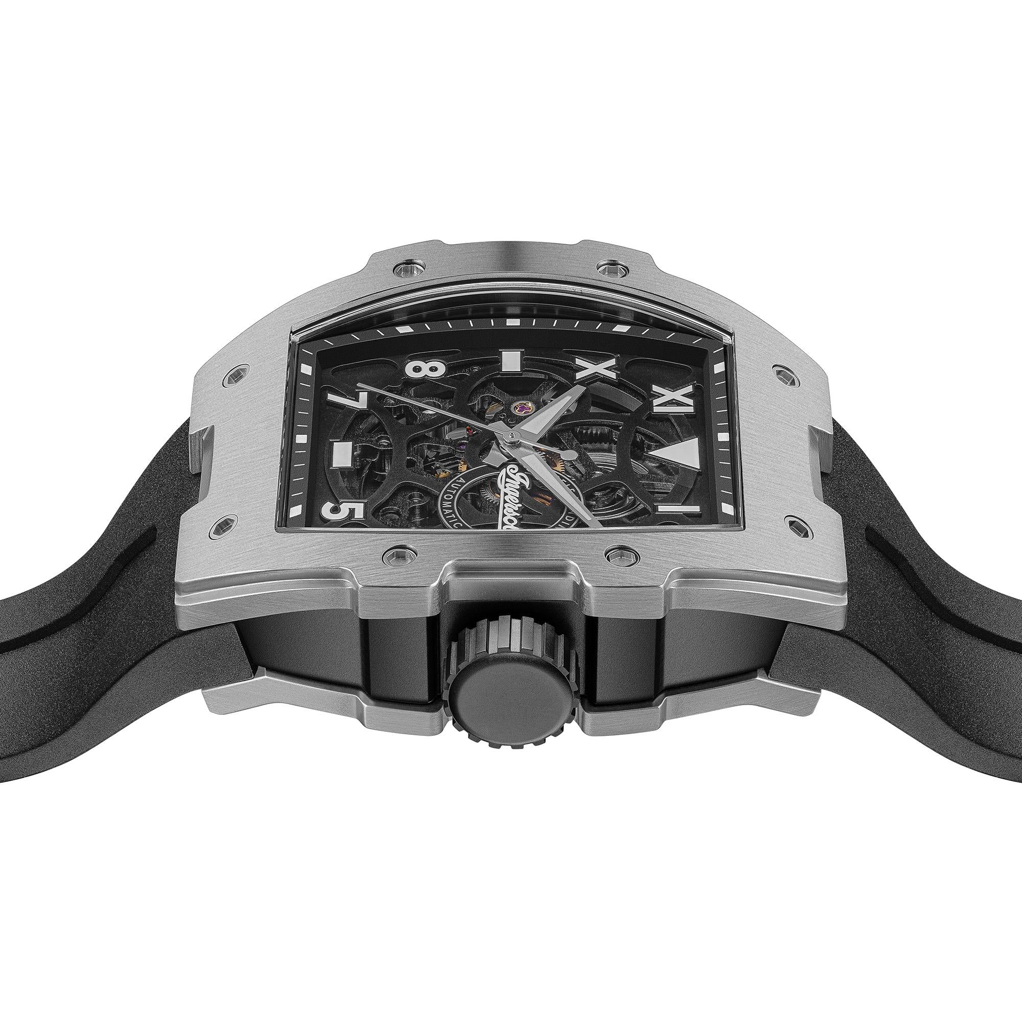 Ingersoll 1892 The Play Automatic Men's Watch with Black Skeleton Dial and Black PU Strap  - I15301