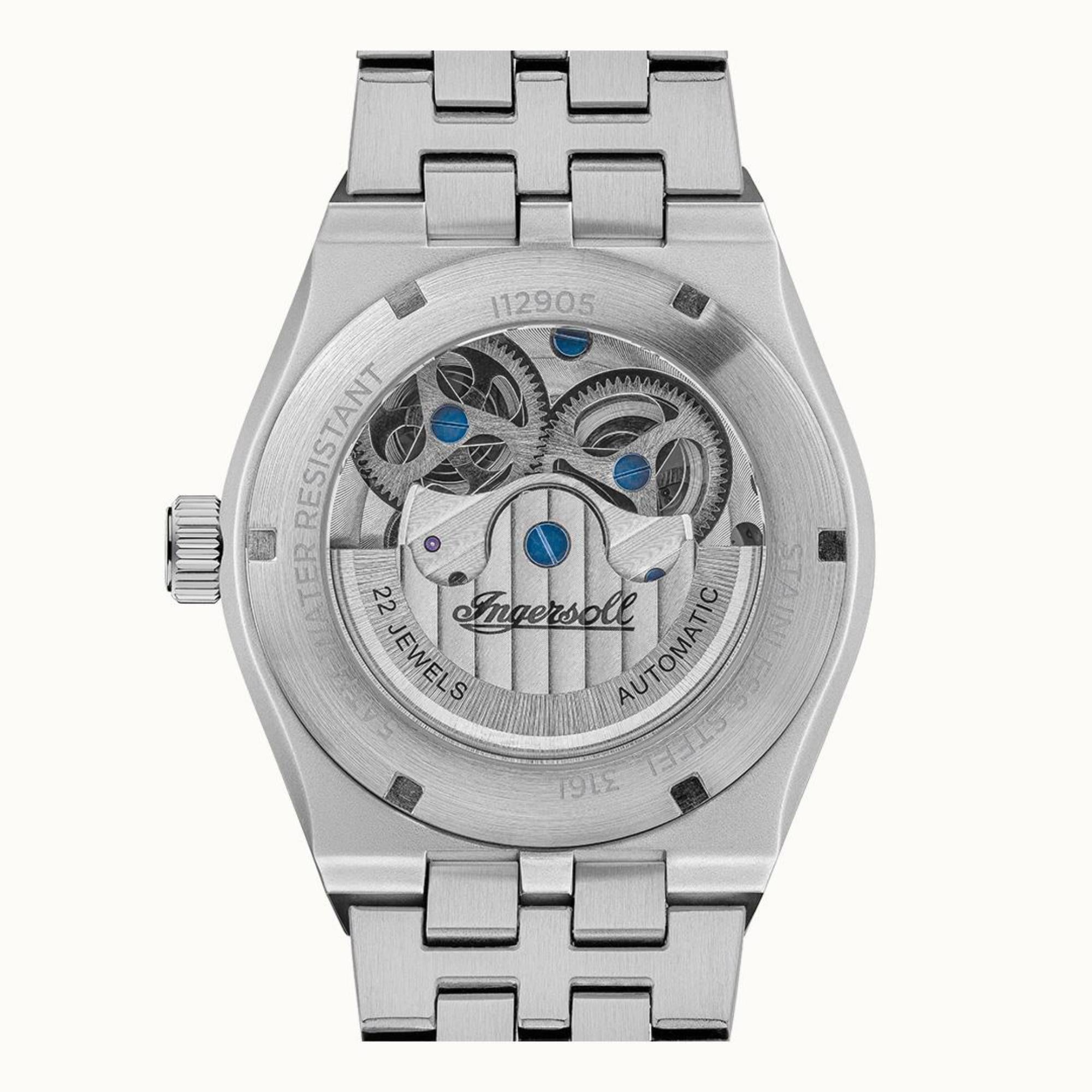 Ingersoll 1892 The Broadway Automatic Men's Watch with Green Dial and Silver Stainless Steel Strap- I12905