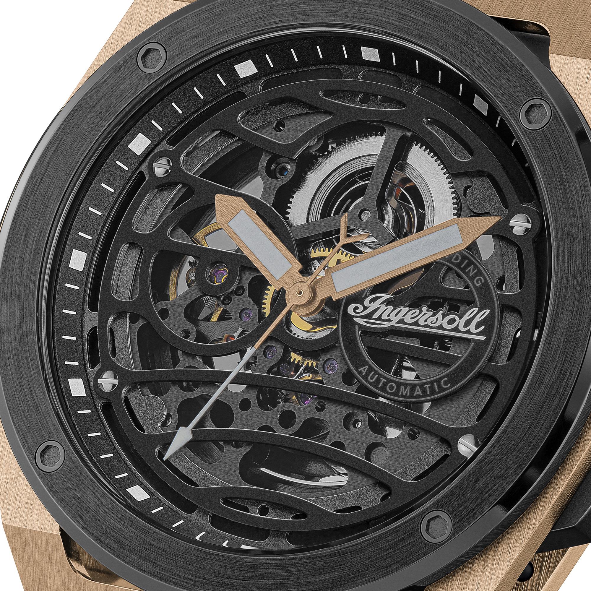Ingersoll 1892 The Springfield Automatic Men's Watch with Black Dial and Black PU Strap - I15202