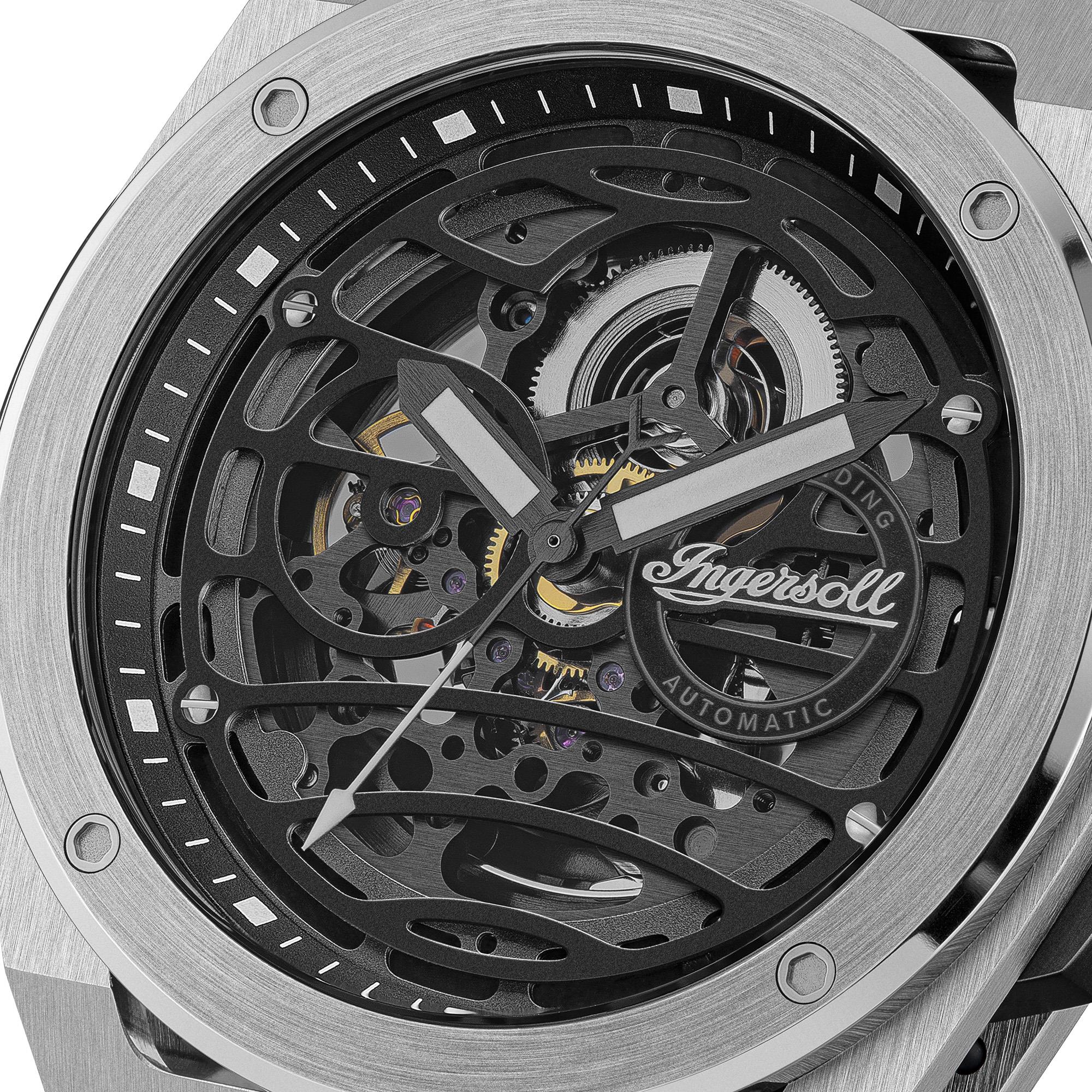 Ingersoll 1892 The Springfield Automatic Men's Watch with Black Dial and Stainless Steel Bracelet - I15203