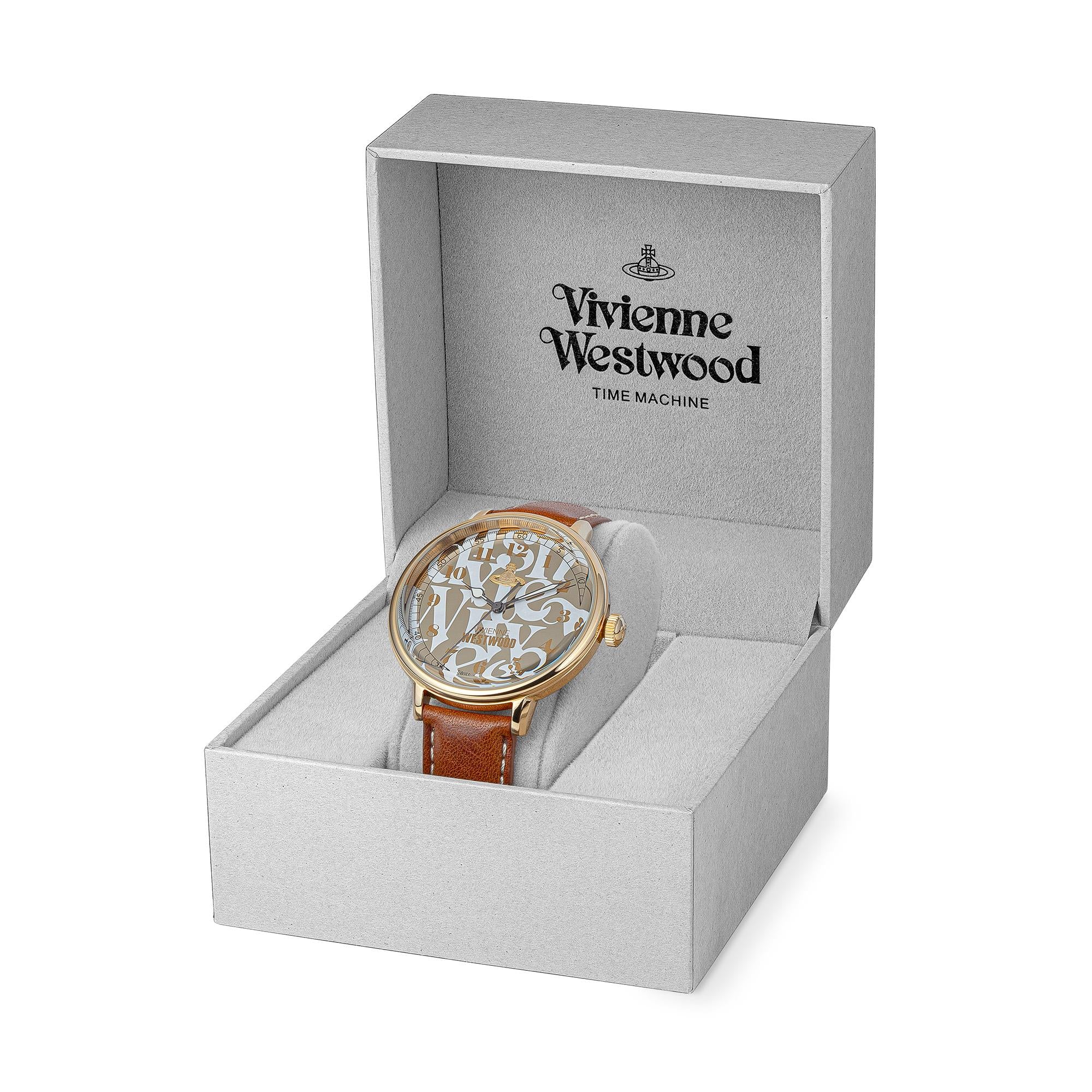 Vivienne Westwood Cavendish Quartz Gold Dial Leather Strap Ladies Watch VV299GDBR