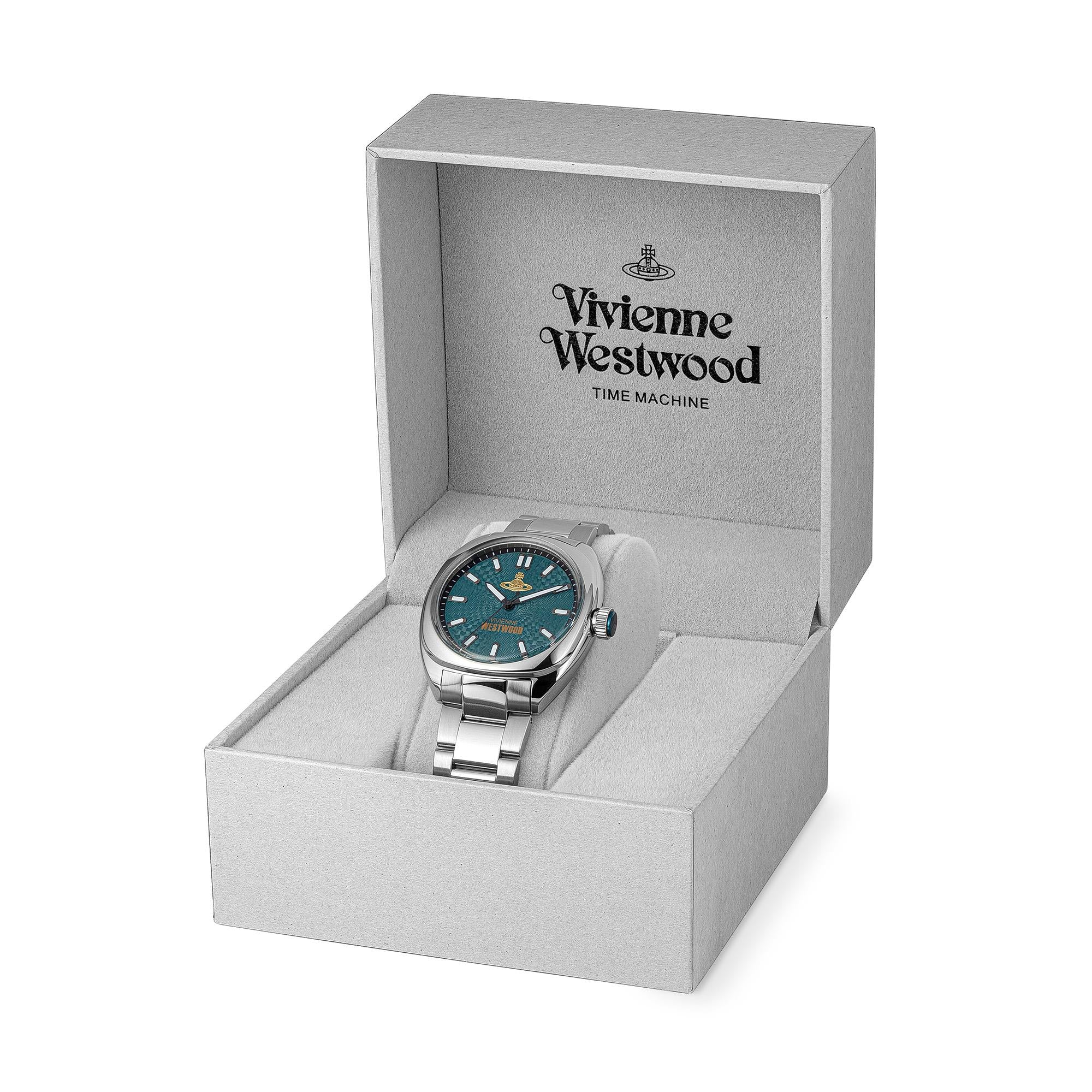 Vivienne Westwood Redbridge Quartz Blue Teal Dial Steel Strap Men’s Watch VV300TESL