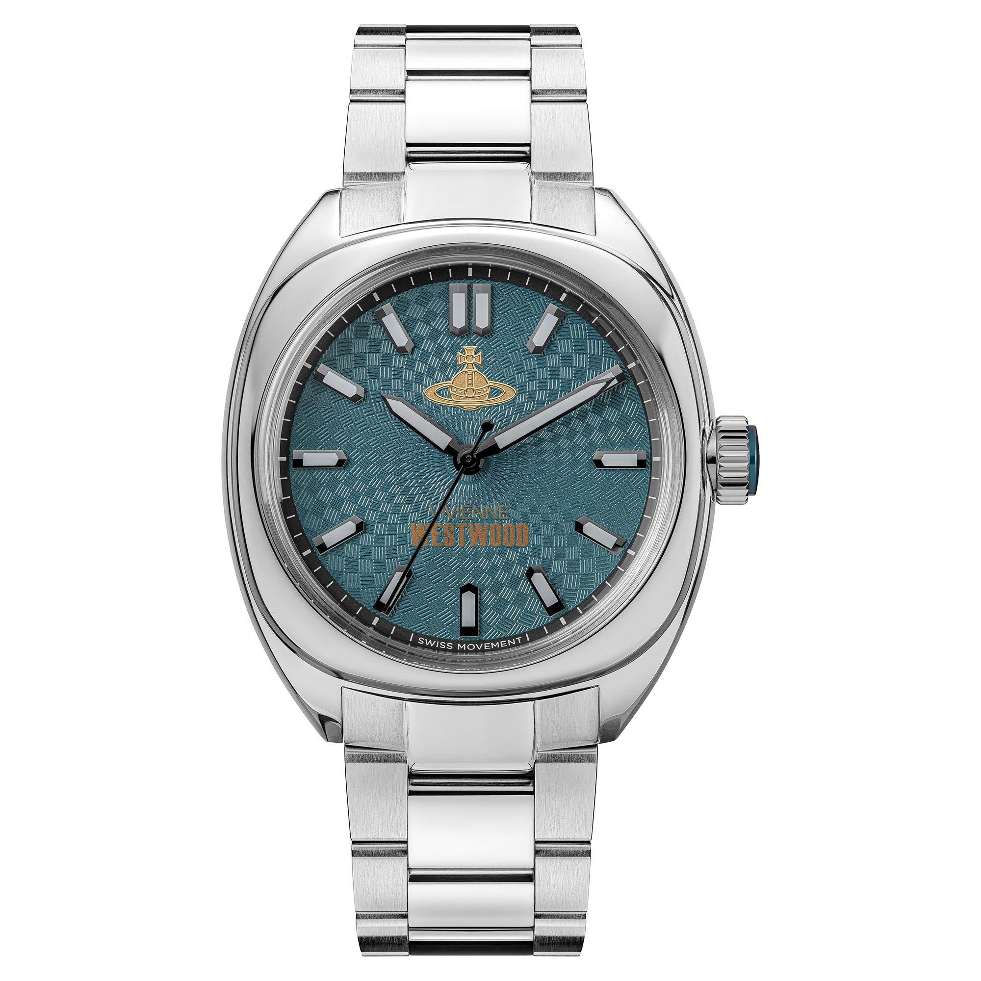 Vivienne Westwood Redbridge Quartz Blue Teal Dial Steel Strap Men’s Watch VV300TESL