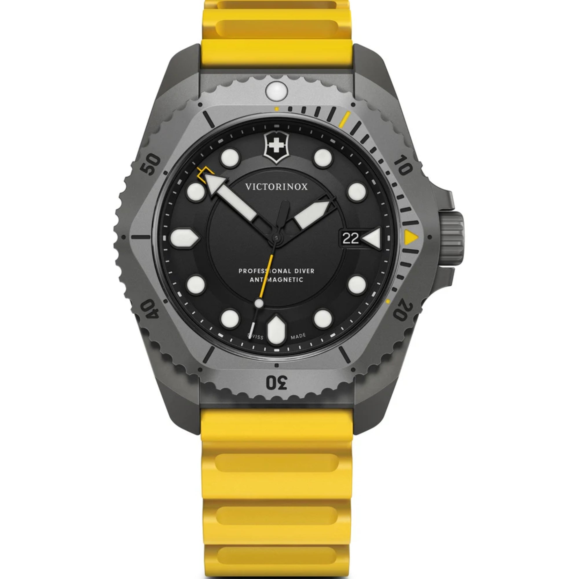 Victorinox Dive Pro Quartz Black Dial Yellow Strap Men’s Watch 241992