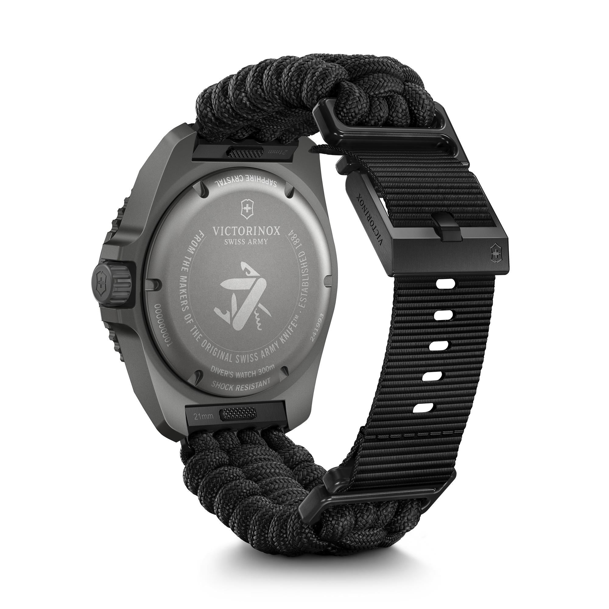Victorinox Dive Pro Quartz Black Dial Black Paracord Strap Men’s Watch 241993.1