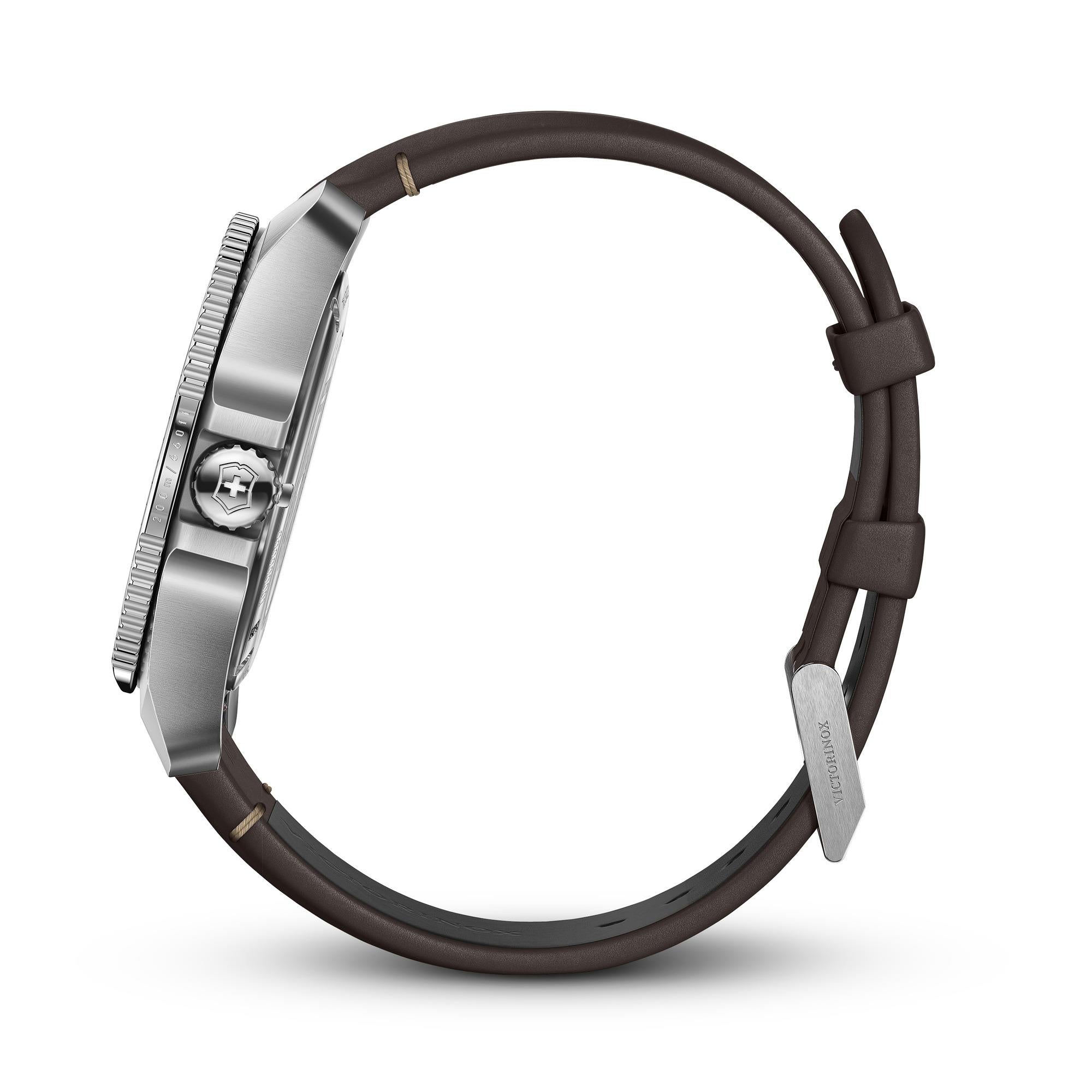 Victorinox Journey 1884 Black Dial Quartz Watch with Black Silicone & Brown Leather Strap Set 241976.1