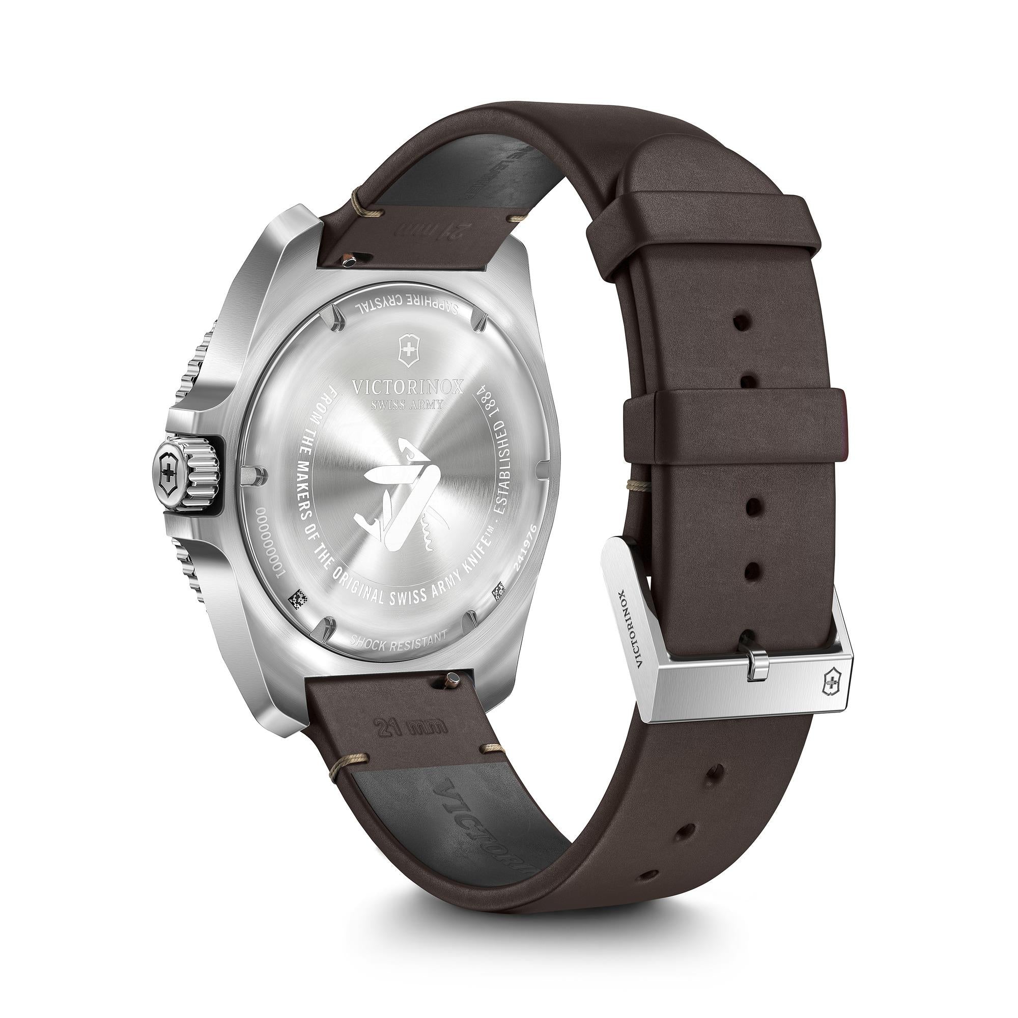 Victorinox Journey 1884 Black Dial Quartz Watch with Black Silicone & Brown Leather Strap Set 241976.1