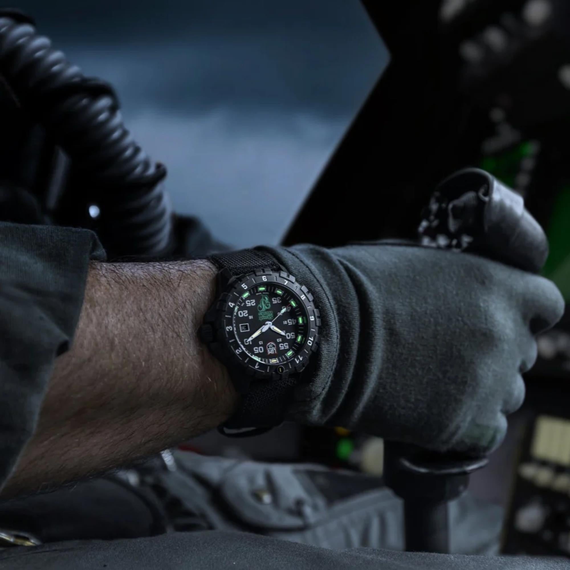 Luminox F-117 Nighthawk x Skunk Works 44mm Quartz Black Dial Black Rubber Strap Men's Watch XA.6442.H.SET