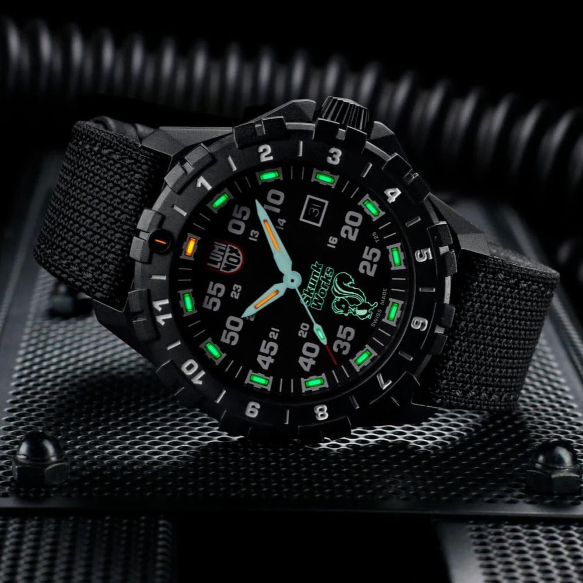Luminox F-117 Nighthawk x Skunk Works 44mm Quartz Black Dial Black Rubber Strap Men's Watch XA.6442.H.SET