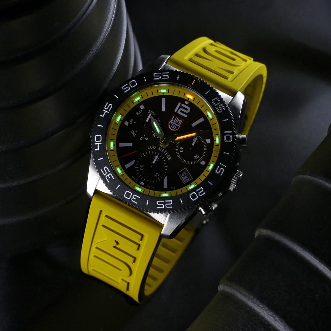 Luminox Pacific Diver Chronograph Black Dial Yellow Strap Men’s Watch XS.3145