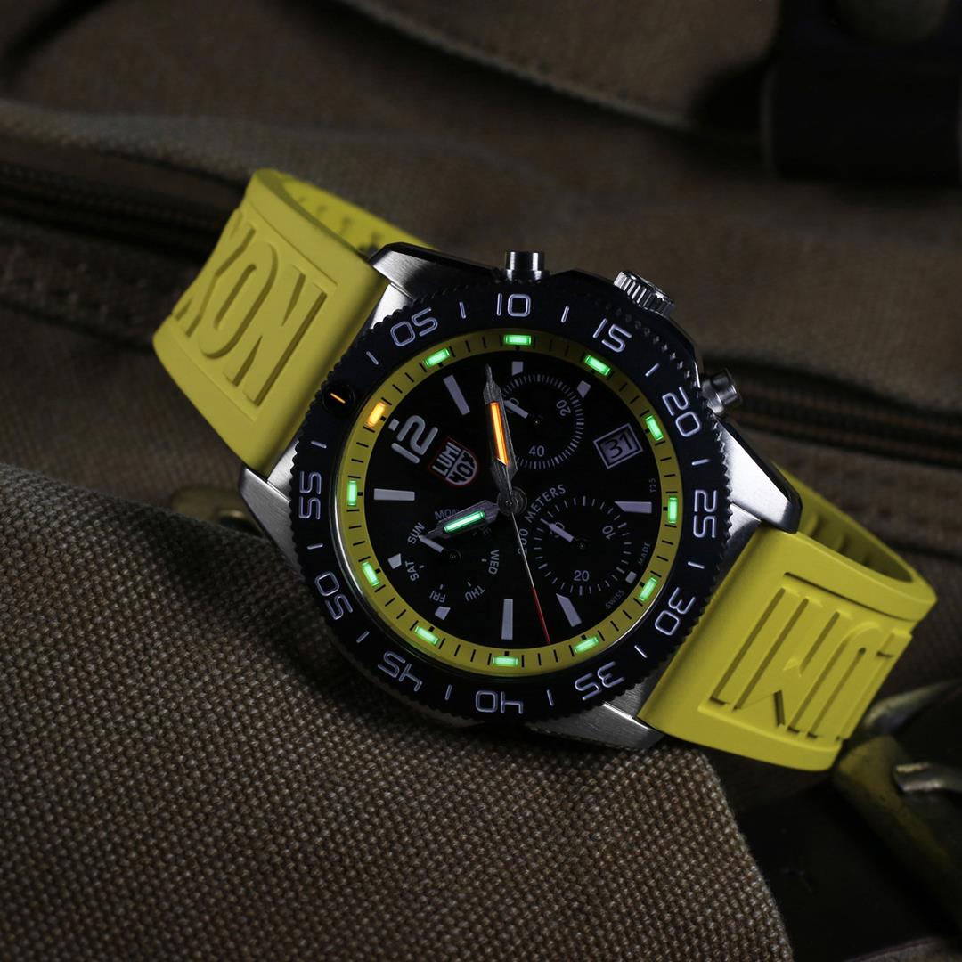 Luminox Pacific Diver Chronograph Black Dial Yellow Strap Men’s Watch XS.3145