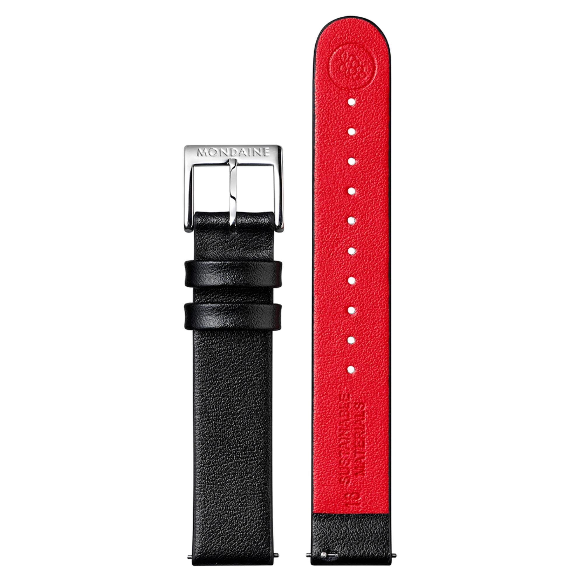 Mondaine Classic White Dial Black Vegan Grape Leather Strap Ladies Watch A658.30323.11SBBV