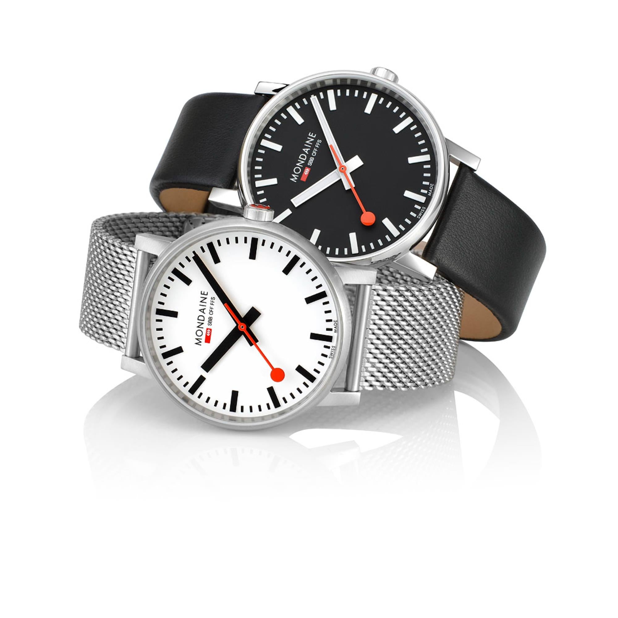 Mondaine evo2 White Dial Stainless Steel Mesh Bracelet Unisex Watch MSE.43110.SJ