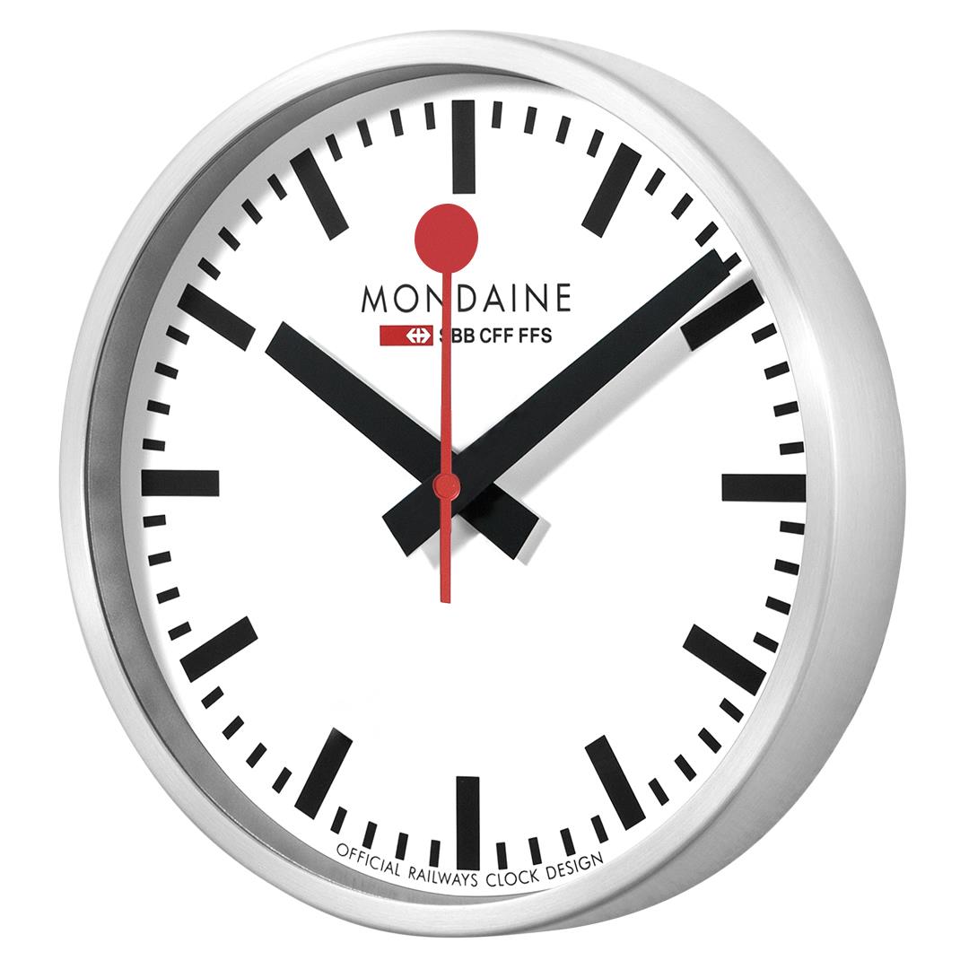Mondaine stop2go 25cm Aluminium Case Wi-Fi White Dial Wall Clock MSM.25S11