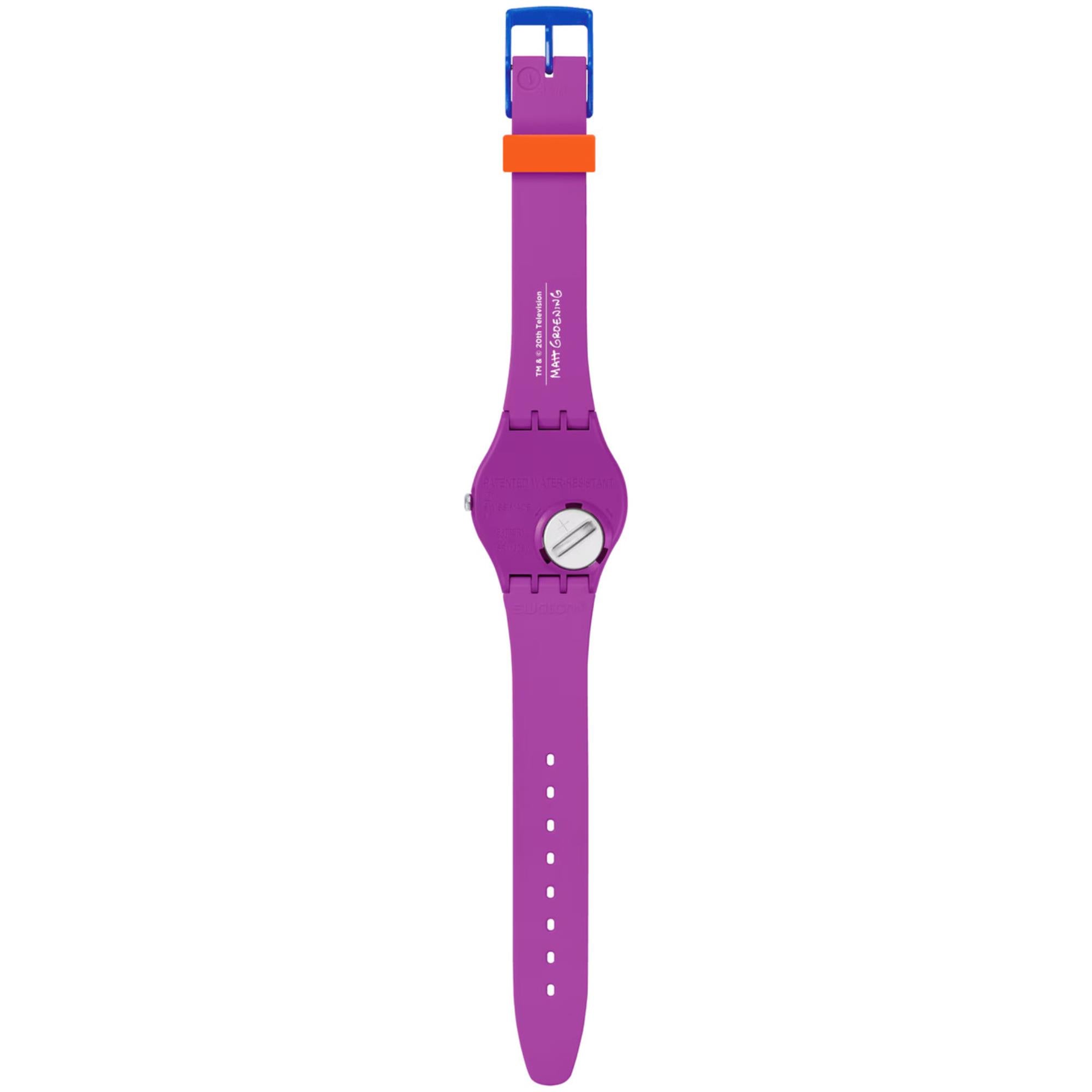 Swatch Simpsons Lisa Class Act Purple Dial Unisex Watch SO28Z118