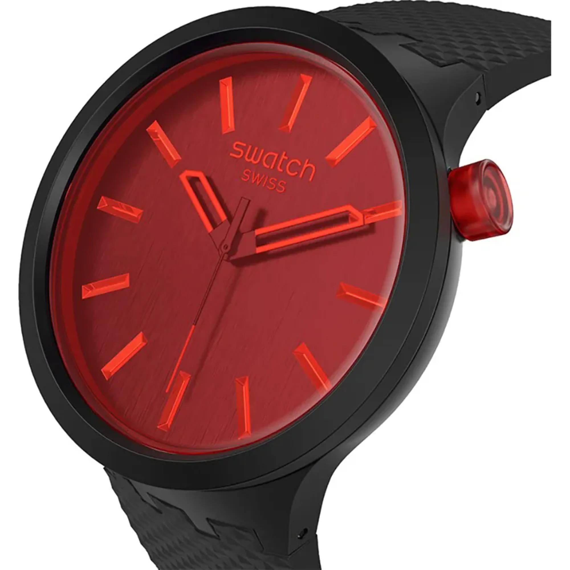 Swatch Big Bold Midnight Mode Red Dial Men’s Watch SB05B111