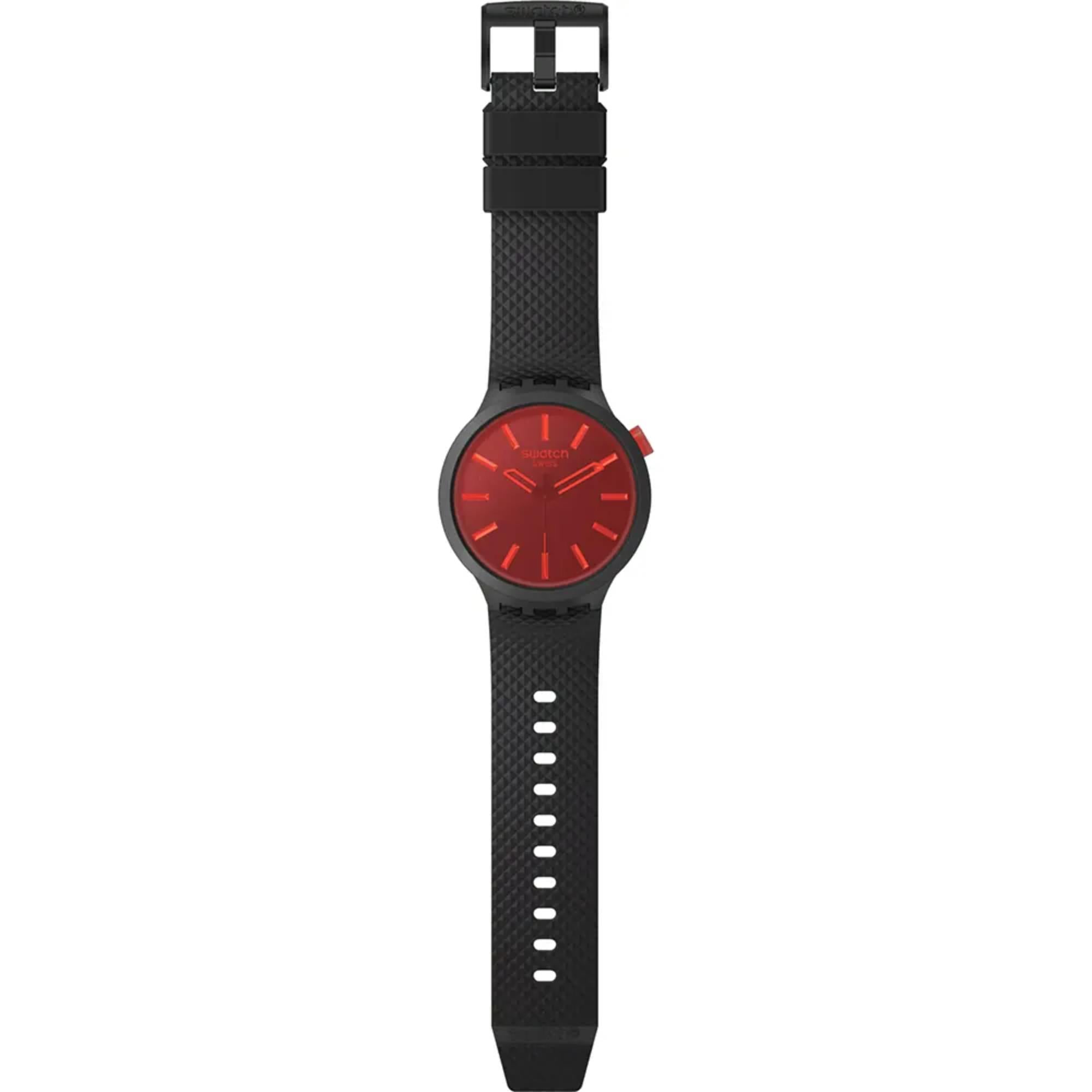 Swatch Big Bold Midnight Mode Red Dial Men’s Watch SB05B111