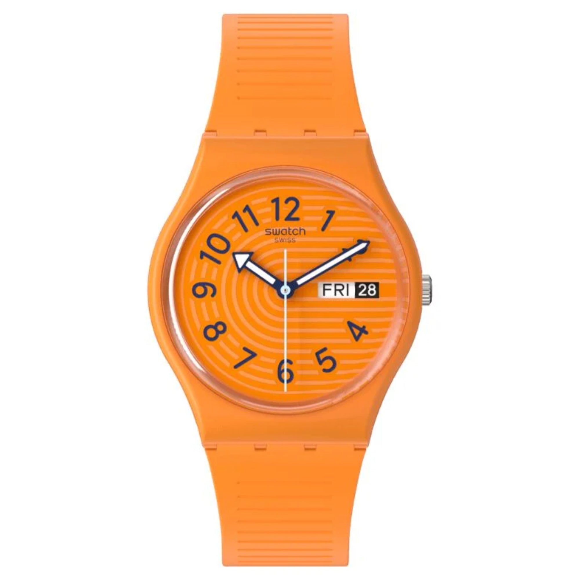 Swatch Trendy Lines In Sienna Orange Dial Unisex Watch SO28O703