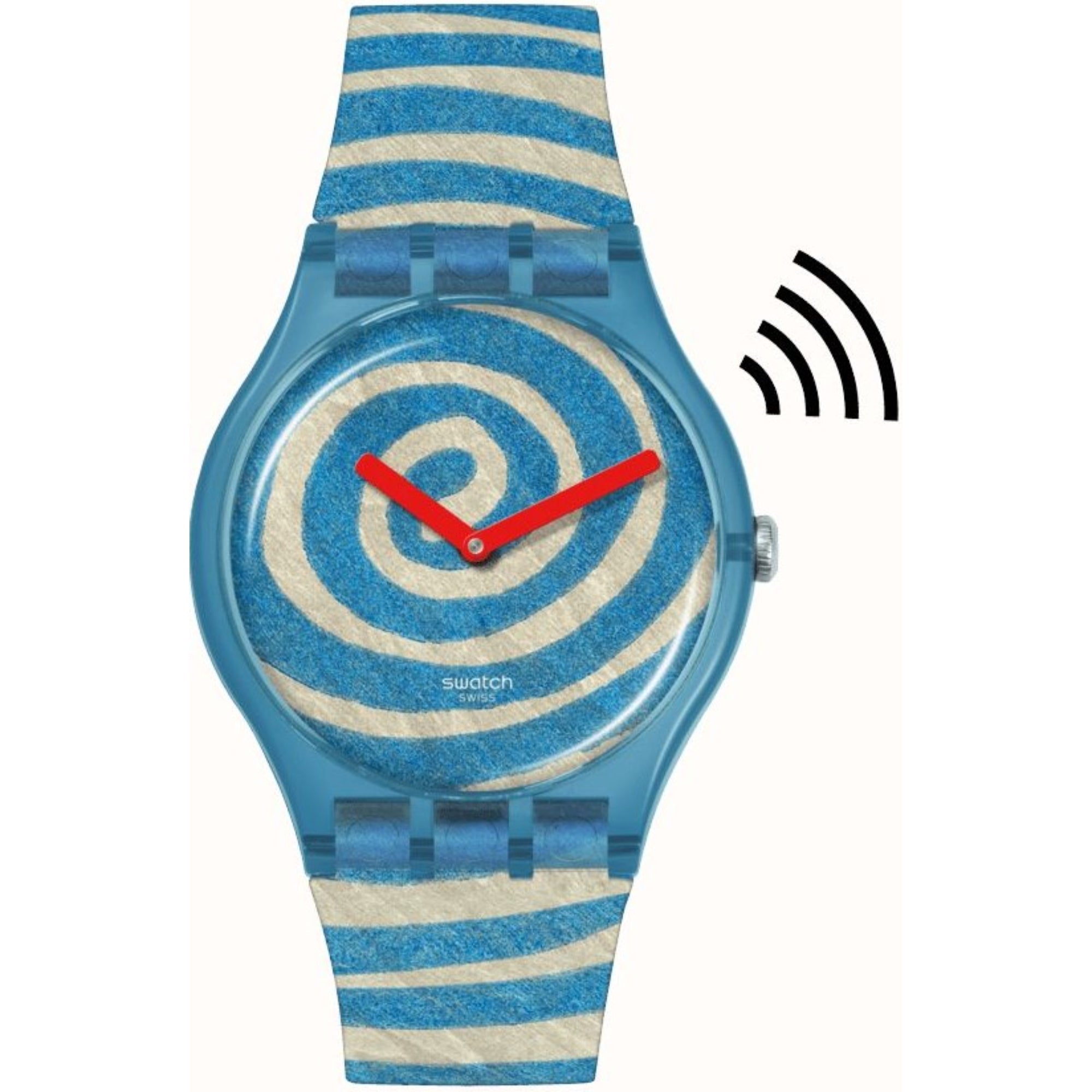 Swatch "Bourgeois's Spirals Pay!" Art Journey Collection - Blue Dial Silicone Strap Unisex Watch SVIZ105C-5300