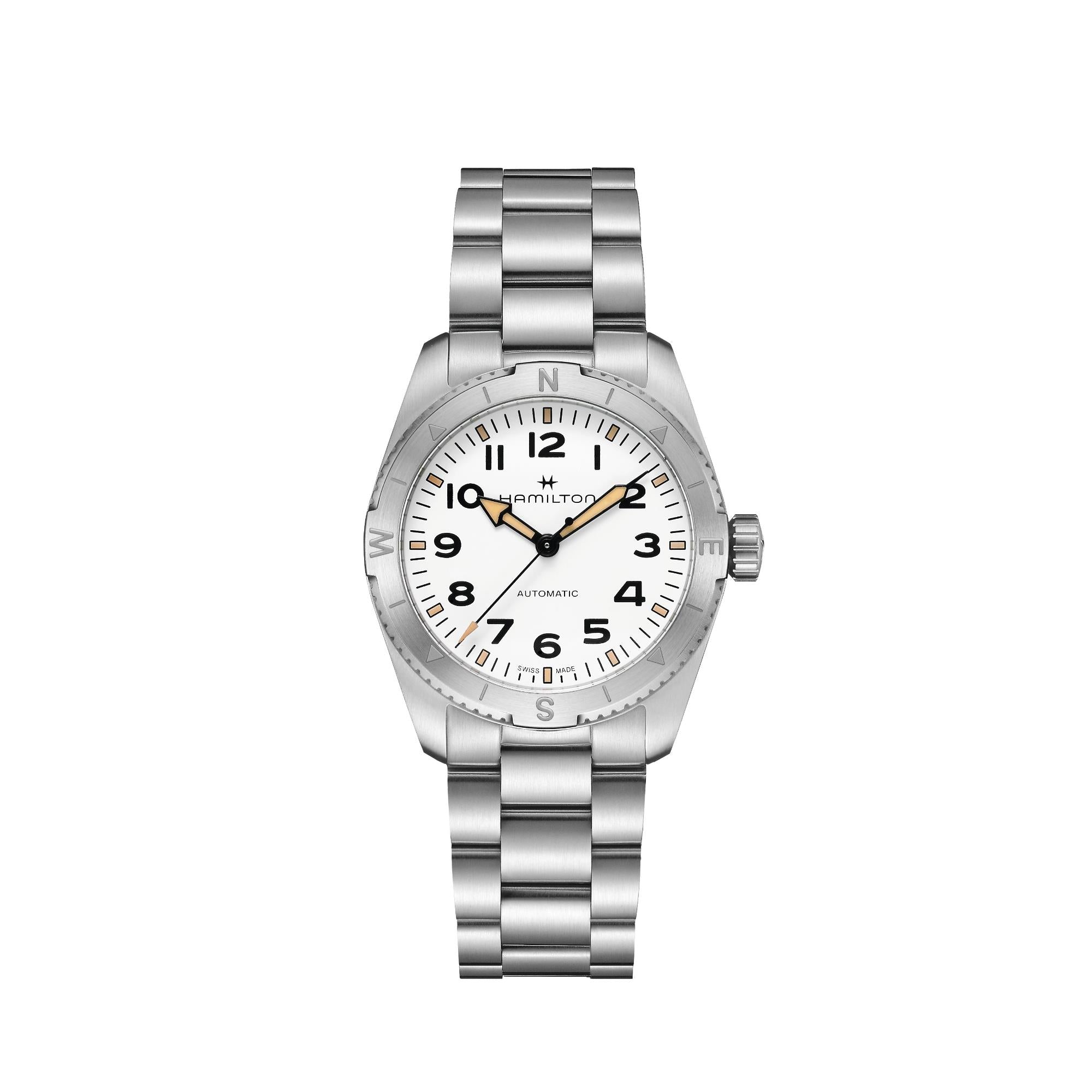 Hamilton Khaki Field Expedition Automatic White Dial Stainless Steel Bracelet Watch H70225110