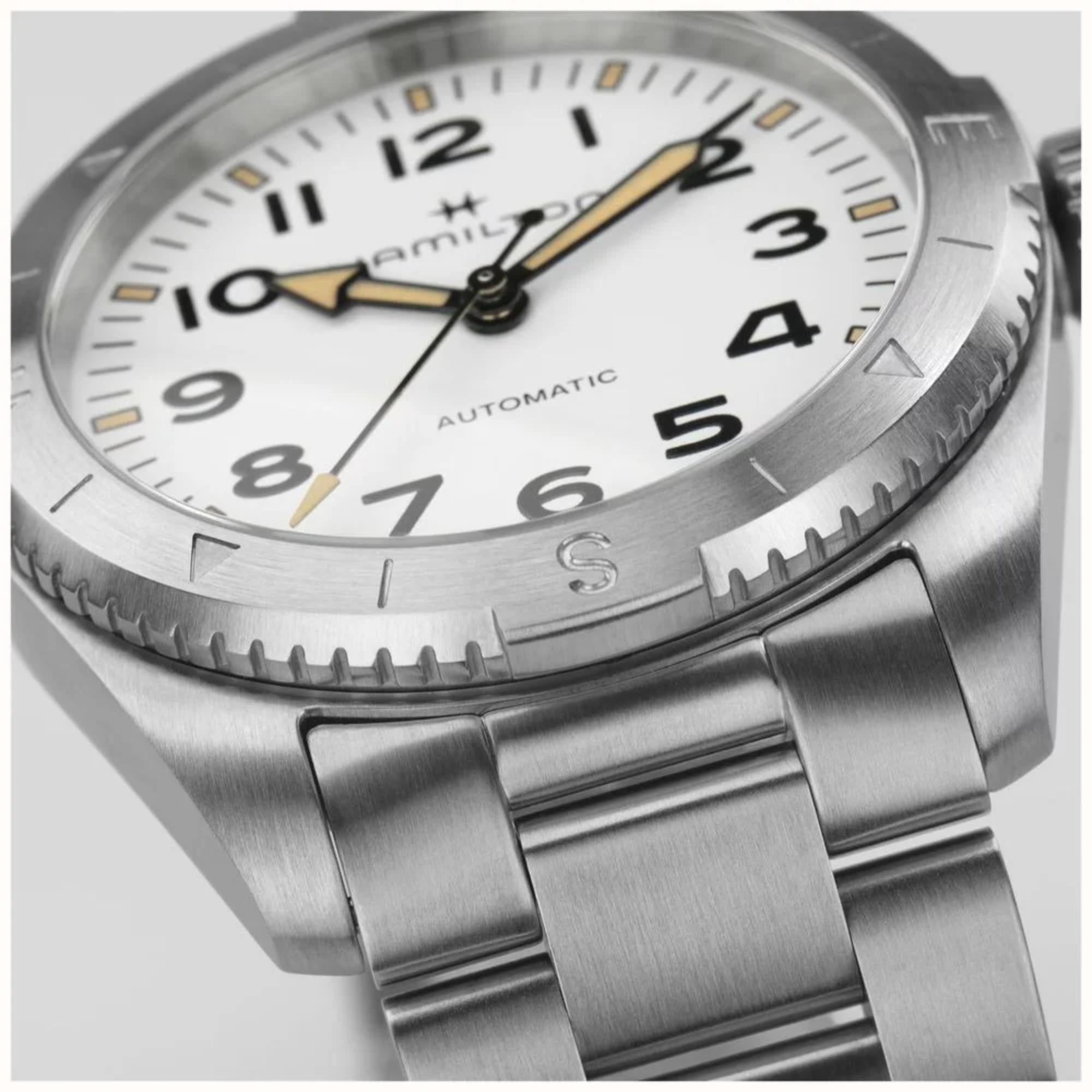 Hamilton Khaki Field Expedition Automatic White Dial Stainless Steel Bracelet Watch H70225110